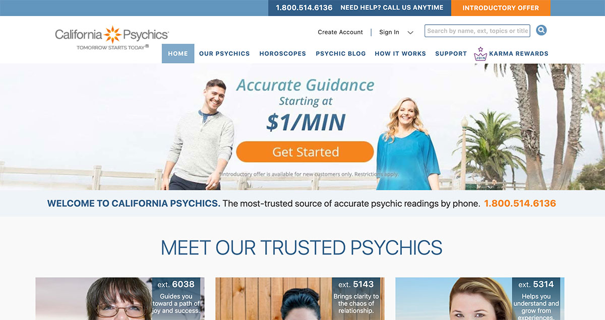 california psychics website